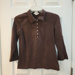 Old Navy Women's Button-Down Shirt in Deep Brown